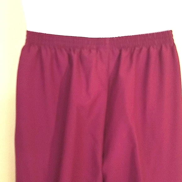 Purple High Waisted Elastic Waist Straight Leg Pants Pockets Small Casual Comfrt - Picture 6 of 6